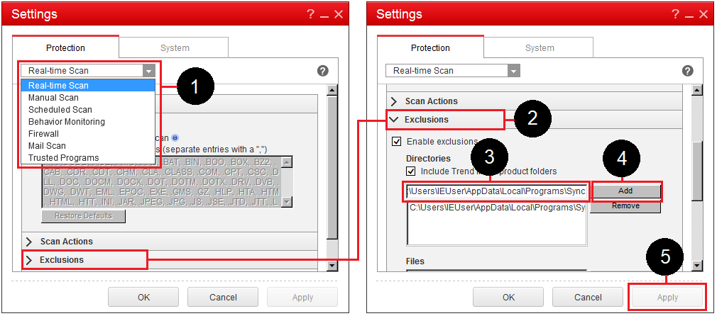 How do I allow Sync to work with Trend Micro OfficeScan?