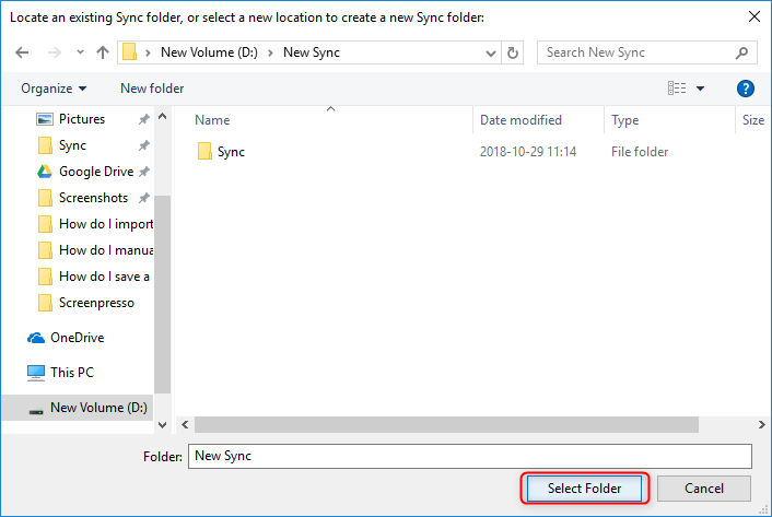 sync folders windows 10 multiple locations