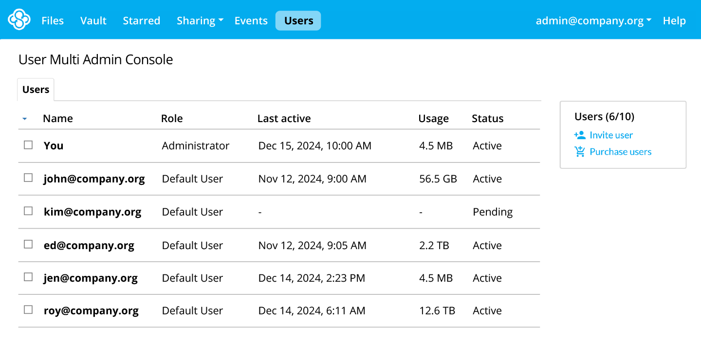 Sync Admin Console for Teams Standard